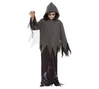 Childs Halloween Fancy Dress Ghost Ghoul Reaper Costume Boys Outfit by Smiffys