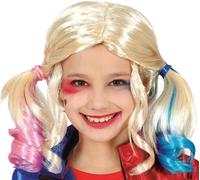 Childs Halloween Fancy Dress Wig Coloured Pigtails Wig Harley Type Wig New fg