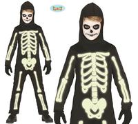 Childs Halloween Glow in the Dark Skeleton Fancy Dress Costume Kids Outfit fg