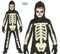 Childs Halloween Glow in the Dark Skeleton Fancy Dress Costume Kids Outfit fg
