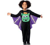 Smiffys Googly Eyed Bat Costume All in One with Moving Eyes, Halloween Child Fancy Dress, Bat Dress Up Costumes