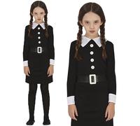 FIESTAS GUIRCA Gothic Family School Girl Fancy Dress - Black Dress - Halloween Girls Costumes 10-12 years