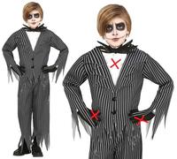 Childs Halloween Mr Skeleton Fancy Dress Costume Jack type Suit Outfit New fg
