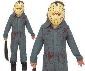 Childs Halloween Psycho Killer Fancy Dress Costume Jason type Outfit & Mask fg