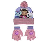 Gabby’s Dollhouse Winter Gloves and Beanie Hat Set for Kids to Keep Hands & Head Warm and Safe from Winter Weather