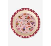 Child's melamine plate HERO pink RICE chequered pink
