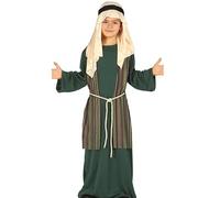 Childs Nativity Shepherd or Joseph Fancy Dress Costume Christmas Kids Green fg