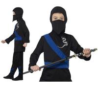 Boys Ninja Costume Martial Arts Ninjas Fighting Fancy Dress Kids Outfit Warrior