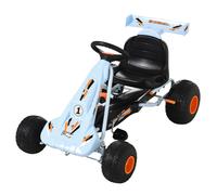 Child's Pedal Go Kart Manual Car Brake Gears Steering Wheel Seat Blue
