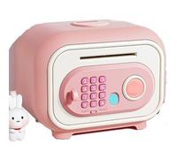 Child's Piggy Bank Automatic Electronic Savings Box Fingerprint Password Unlocking Suitable for Children Over 3 Years Old(Rose)