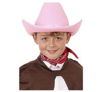 Childs Pink Studded Cowboy Hat - Pack of 6 - Pink Cow Boy Hat With Silver Star Studs - Boys Girls Sheriff Cowgirl Western Fancy Dress Costume Accessory