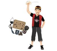 Childs Pirate Boy Fancy Dress Costume Set Caribbean Book Week Day Captain Kids (3-4 Years)