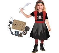 amscan (PKT) (9911445) Child Girls Pirate Girl Set Costume (4-6yr)