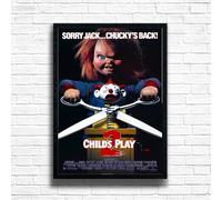 Child's Play 2, Horror Movie Print, Scary Thriller Film Poster, A4 and A3 Size Frame Options Available,Great Home, Pub, Café, Bar Wall Art Print, House gift for horror lovers (A3 Framed (Black))