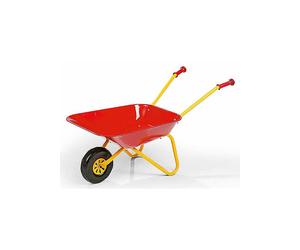 Child's Red Metal Wheelbarrow Yellow