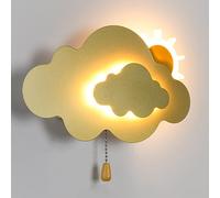 Child's Room Bedside Decor Wall Sconce Cloud Shape LED Wall Lamp 7W Acrylic Lampshade Metal Lighting 3 Color Temp Gold