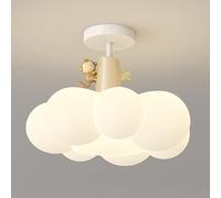 Child's Room Ceiling Light Acrylic Modern Led Ceiling Lighting, 48W Close to Ceiling Light Fixtures for Bedroom Living Room, 18.9In Creative Cloud-Shaped Ceiling Lamp/Monkey