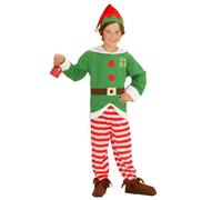 Childs Santa Little Helper Elf Costume Christmas Fancy Dress Top Trousers Hat