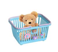 Childs Shopping Baskets Playset - Mini Handheld Toy Basket | Pretend Play Storage Organizer for Kids - 16x13x9.5cm PP Basket with Handles | Stationery Toiletries Toys | Includes 4 Random Stickers