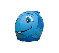 Childs Silicone Swimming Cap - Blue Fish Design - One Size