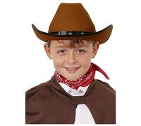 Childs Studded Cowboy Hat - Cow Boy Hat With Silver Star Studs - Boys Girls Sheriff Cowgirl Western Fancy Dress Costume Accessory