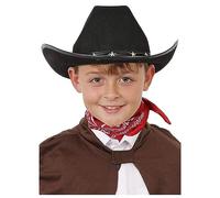 Childs Studded Cowboy Hat - Cow Boy Hat With Silver Star Studs - Boys Girls Sheriff Cowgirl Western Fancy Dress Costume Accessory