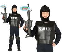 Childs SWAT Fancy Dress Costume Kids Boys Armed Cop Police Outfit fg