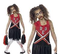 Childs & Teens Halloween Fancy Dress Zombie Cheerleader Costume by Smiffys