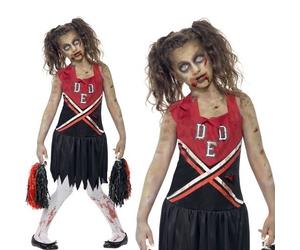 Childs & Teens Halloween Fancy Dress Zombie Cheerleader Costume by Smiffys