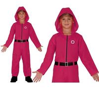 Childs The Gamer Fancy Dress Costume Kids Boys Red Boiler Suit & Badges fg