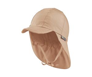 Child's UV baseball cap with neck cover in poplin Sterntaler unicolore Marron 51/53 cm
