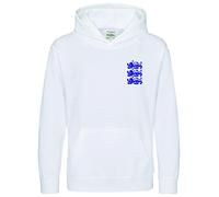 Childs White Unisex Hoodie Great for Supporting England Football Cricket Rugby(Small 5-6)