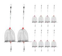 CHILDWEET 10 Pcs Carp Feeder Fishing Bait Cage Stainless Steel Welded Mesh Structure Multi-purpose Strong and Practical Lightweight Design Suitable for Shrimps and Lobsters Outdoor Fishing