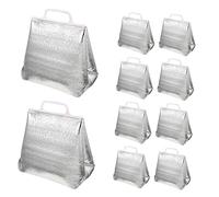 CHILDWEET 10-Piece Large Capacity Insulated Carrying Bags Set for Food Preservation 3mm Reinforced Pearl Cotton 22x14x37cm Portable Thermal Bags for Take-Out and Picnics