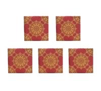 CHILDWEET 100 Pcs Printed Napkin Paper Luncheon Napkin Two Layers Delicate Printed Pattern Red Gold Colour Highly Absorbent Premium Quality Feel for Wedding Banquet