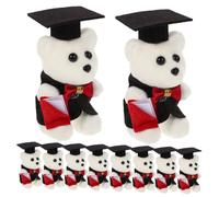 CHILDWEET 10pcs Adorable Graduation Bear Dolls Delicate Stuffed Cartoon Bears for Graduation Gifts Cloth and Material Photo Props and Keepsakes for Family and Friends