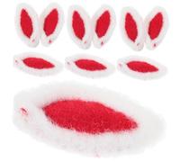 CHILDWEET 10pcs Diy Rabbit Ear Clip Hairband Decorations Fabric Bunny Ears Hair Charms for Women Girls