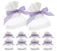 CHILDWEET 10pcs Empty Lavender Sachet Bag Refillable Cloth Pouch with Double Side Visible Window for Packaging Necklaces and Beads, for Moon Festivals and Gift Storage, 9x12cm Purple Sachet