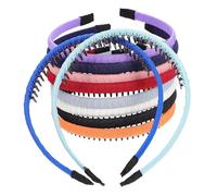 CHILDWEET 10pcs Headband with Teeth Plastic Fabric Covered Fine Hairband, Will Not Hurt Hair or Skin, Not Easy to Slide or Fall, Women and Random Color