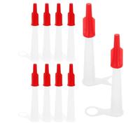 CHILDWEET 10pcs Universal Caulk Nozzles with Red Seal Caps, Reusable Sealant Applicator Tips for Caulking Tubes, Industrial Adhesive Dispensing Accessory for Sealing and Finishing
