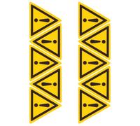 CHILDWEET 10Pcs Yellow Adhesive Triangle Warning Stickers with Black Text for Dangerous Areas Safety Placement Workplace Caution Signs