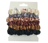 CHILDWEET 12 Pcs Mini Silk Scrunchies Hair Ties Stretch Hair Rope Retro Style Soft Satin Fabric Ponytail Holders for Everyday Wear