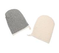 CHILDWEET 2 Pcs Natural Sisal Bath Shower Gloves Exfoliating Body Scrubber Mitts for Deep Cleansing and Spa, Dual-sided Hand Loofah Scrubbers for Men and Women Bathing Care