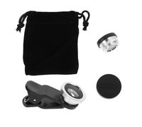 CHILDWEET 2 Sets 3 in 1 Phone Camera Lens Kit for Smartphone with Fisheye Effect and Macro Photography, Silver Plastic Material with Universal Clip and Microfiber Lens Bag for Landscape