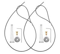 CHILDWEET 2 Sets Spring Loaded Gate Latch Cable Pull String for Wooden and Metal Fences Gate Hardware with Cane Bolts for Garden and Backyard Door