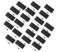 CHILDWEET 200pcs Clothing Tags with Black Cards and Strings, Plain Clothing Labels for Clothes, Price Tags with Attached Hanging Strings for Retail and Inventory Use