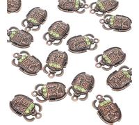 CHILDWEET 20pcs Alloy Egyptian Beetle Necklace Pendants for DIY Jewelry Making Unique Chic Hanging Ornaments and Waist Chain Connectors, for Necklace Making and Bracelet Charm Accessories