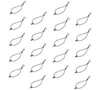 CHILDWEET 20pcs Hook Fasteners with Elastic String for Securing Loose Nylon Web Straps, Multipurpose Black Nylon Clips for Backpack Straps and Hydration Tubes during Mountaineering