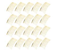 CHILDWEET 20pcs Metal Hair Comb Clips with 20 Teeth, Sturdy Iron Side Combs in Stylish Gold Finish, for Taming Stubborn Hair and Decorative French Headpieces