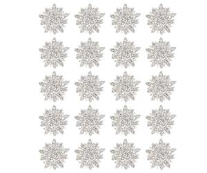 CHILDWEET 20pcs White Alloy Winter Crystal Pendant Decor for DIY Jewelry Making, Wear-resistant and Lightweight Christmas Theme Adornments, Small and Compact Accessories for Pendants